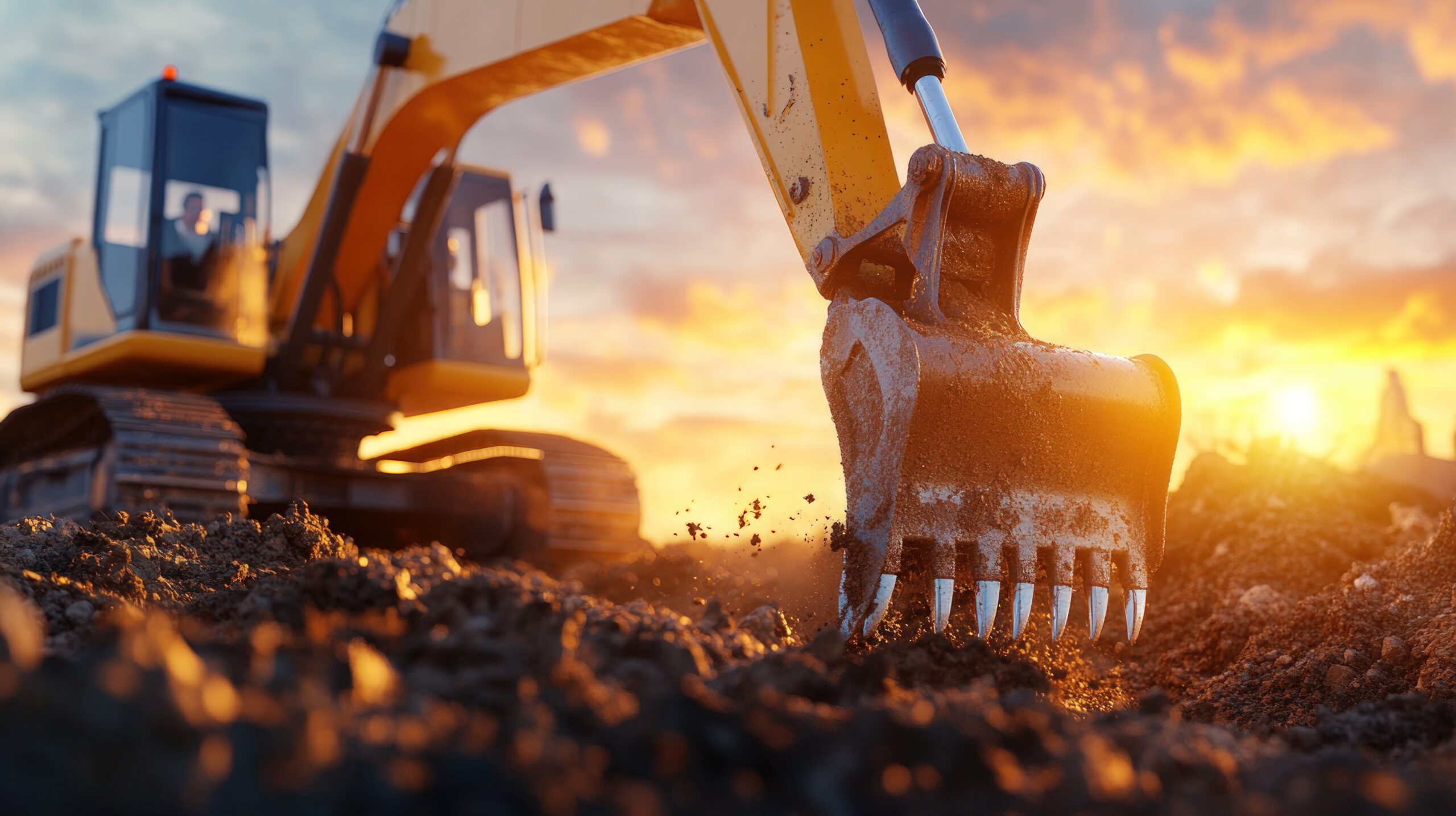 Digger at sunset